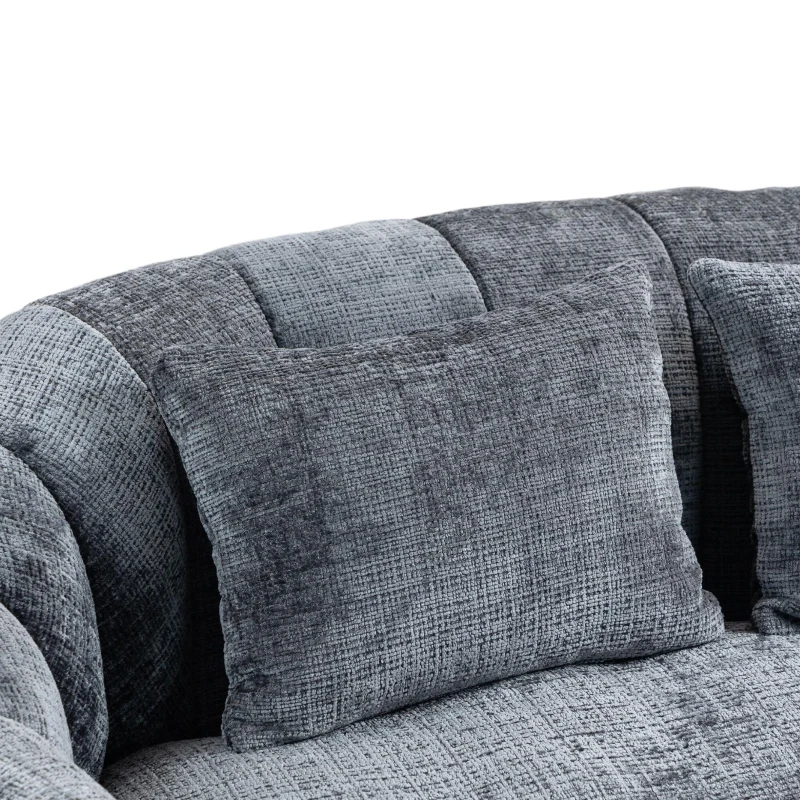 Cozy Oversized Bean Bag Sofa with 2 Matching Pillows, Soft 2-Seat Sectional Couch for Living Room and Bedroom, 145L x 95W x 63H cm, Grey