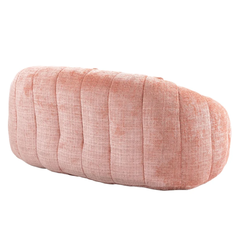 Cozy Oversized Bean Bag Sofa with 2 Matching Pillows, Soft 2-Seat Sectional Couch for Living Room and Bedroom, 145L x 95W x 63H cm, Pink