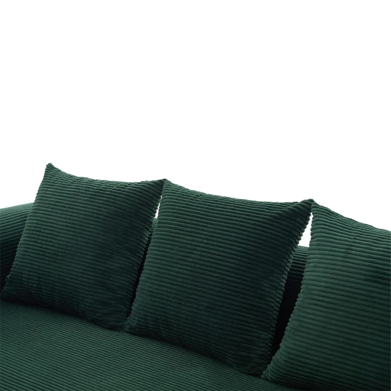 Cozy Compressible Folding Sofa with Detachable Metal Frame, Soft Modular Sectional Couch for Small Apartment, 110L x 33W x 33H cm, Emerald