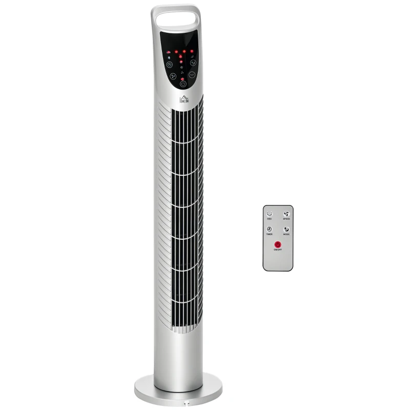 HOMCOM Ventilateur colonne 40W minuterie 3 vitesses 3 modes télécommande panneau contrôle tactile tour oscillant silencieux