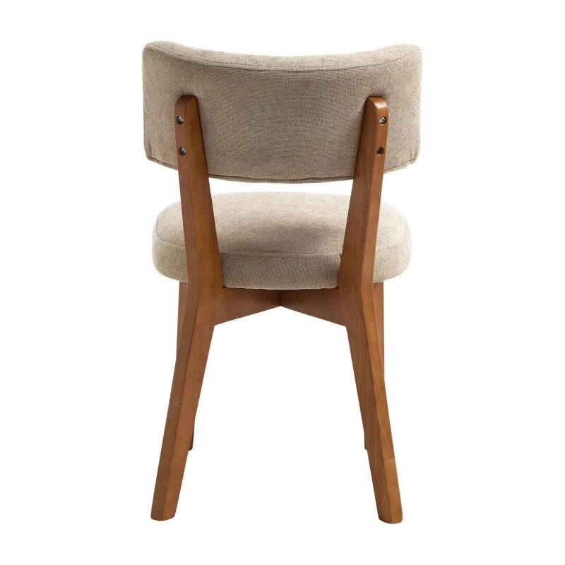 Stylish Mid-Century Dining Chairs with High-Density Foam, Comfortable Upholstered Side Chairs for Dining Room, 47L x 54.5W x 77H cm, Khaki