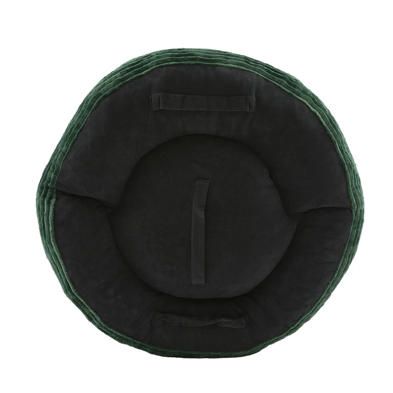 Plush Oversized Bean Bag Chair with High Back & 3 Pillows, Cozy Corduroy Floor Lounger Sofa for Living Room, 108L x 108W x 52H cm, Emerald