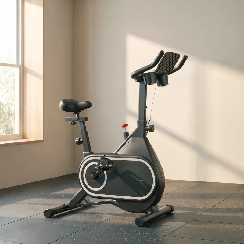 SPORTNOW Vélo d'appartement volant d'inertie silencieux écran LCD guidon et selle réglables support Ipad porte-gobelet intégrés
