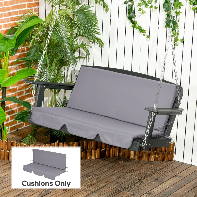 Outsunny Cojín para Balancín de 2 Piezas Cojín de Asiento y Respaldo para Jardín Terraza Exterior130x45x5 cm Gris