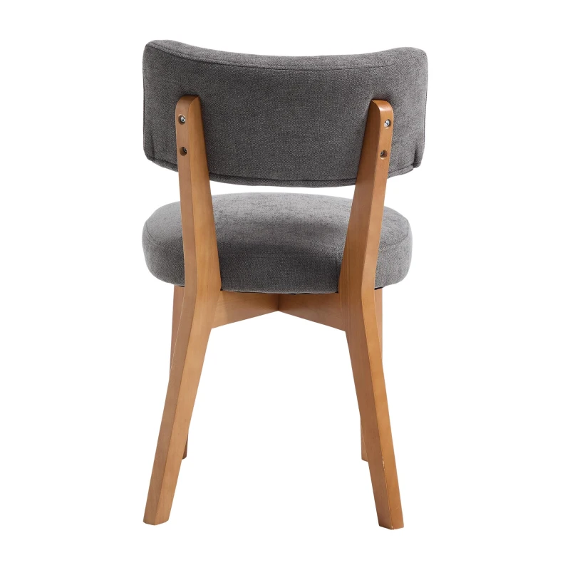Stylish Mid-Century Dining Chairs with Ergonomic Backrest, Comfortable Upholstered Side Chairs for Dining Room, 47L x 54.5W x 77H cm, Beige