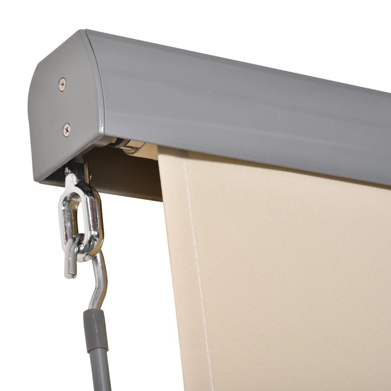 Outsunny Tenda Avvolgibile Parasole con Manovella, Installazione a Muro o Soffitto, 120x200cm, Beige