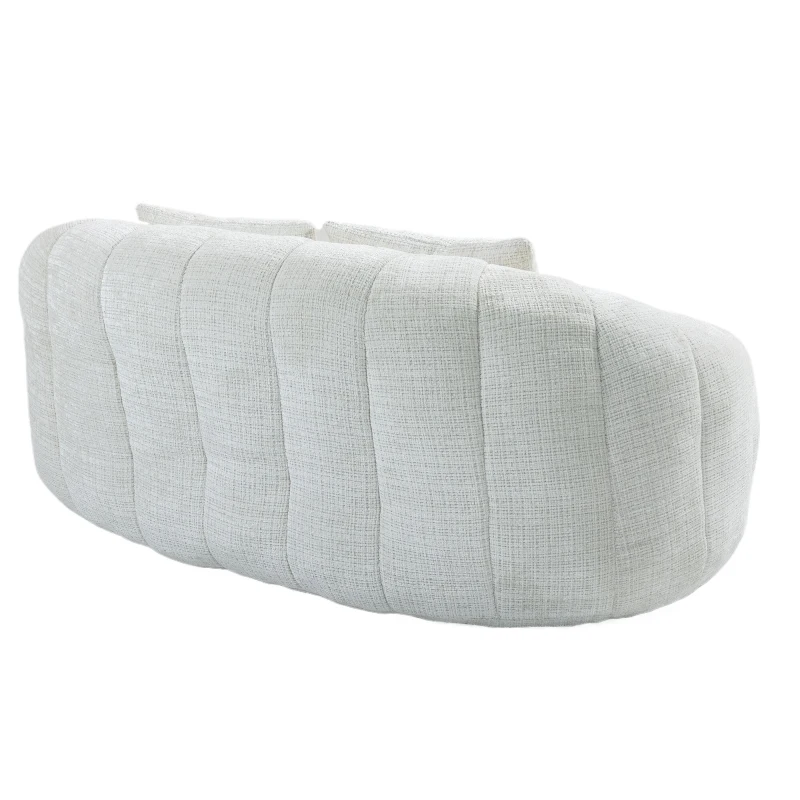 Cozy Oversized Bean Bag Sofa with 2 Matching Pillows, Soft 2-Seat Sectional Couch for Living Room and Bedroom, 145L x 95W x 63H cm, Beige