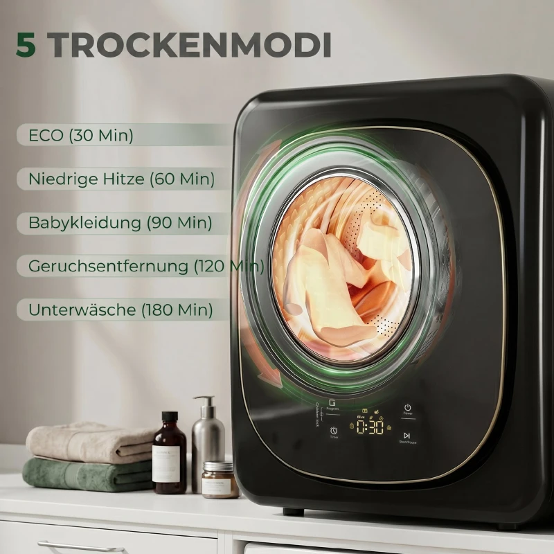HOMCOM Kondensationstrockner mit Wärmepumpentechnologie, Tischgerät, monatliche Finanzierung