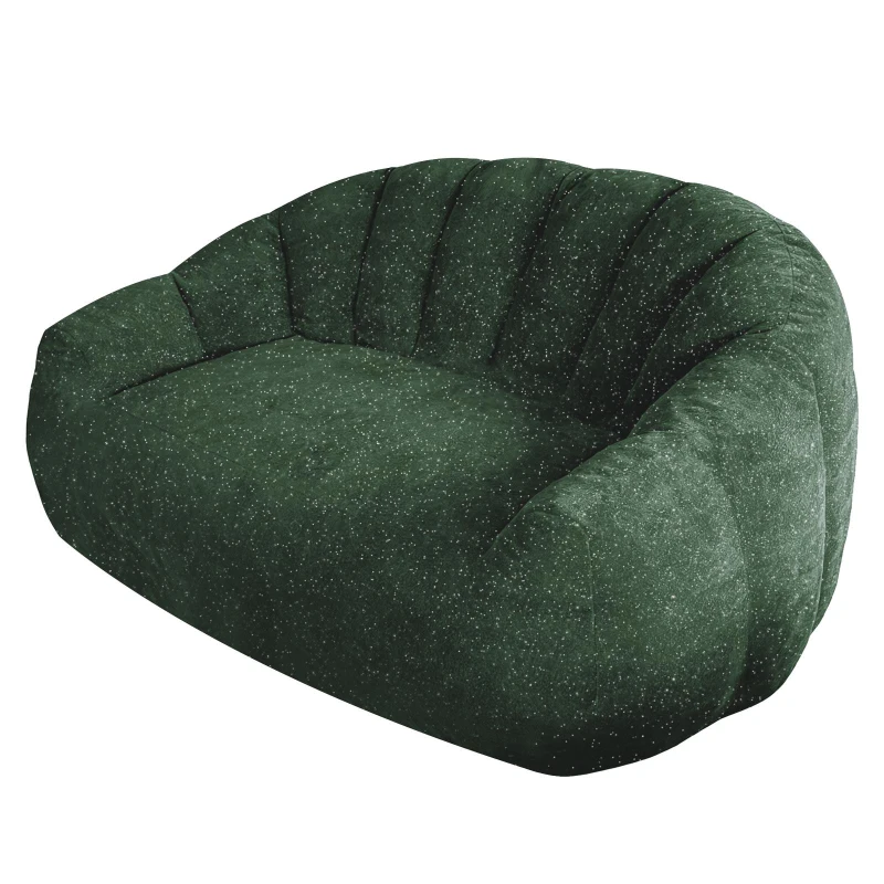 Plush 2-Seater Bean Bag Sofa with High Density Sponge, Cosy Lazy Couch for Gaming Room and Pet-Playing Room, 140L x 98W x 61H cm, Green
