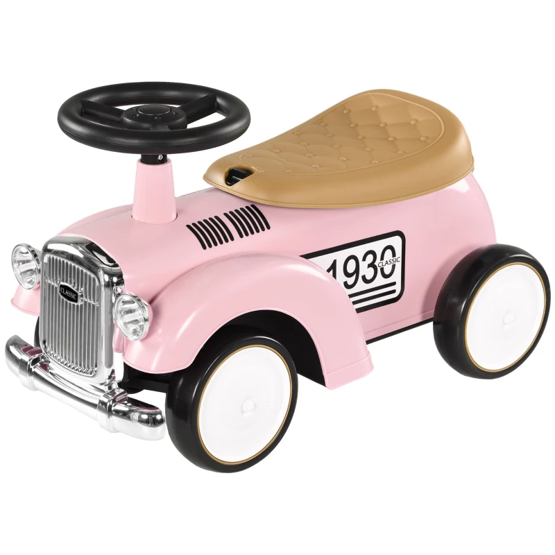 AIYAPLAY Carro Andador para Bebé de 12 a 36 Meses com Buzina Compartimento de Armazenamento e Volante  58x27x35 cm Rosa