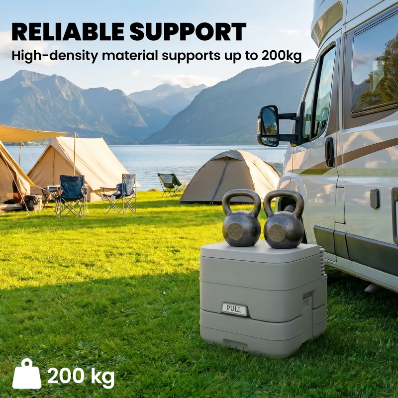 HOMCOM 10L Plastic Portable Toilet - Grey