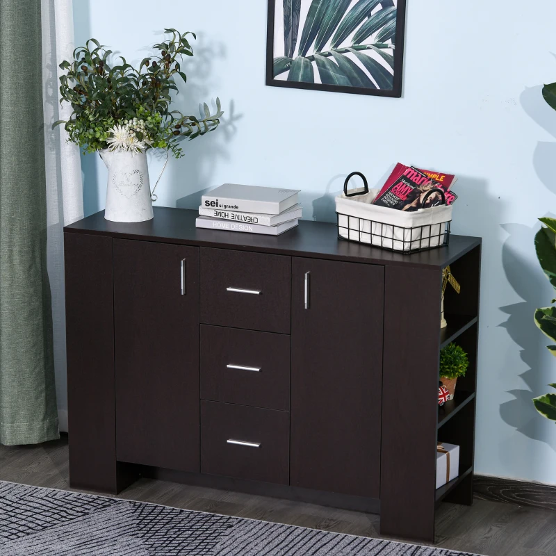 HOMCOM Credenza in Stile Classico per Sala da Pranzo in Legno Scuro
