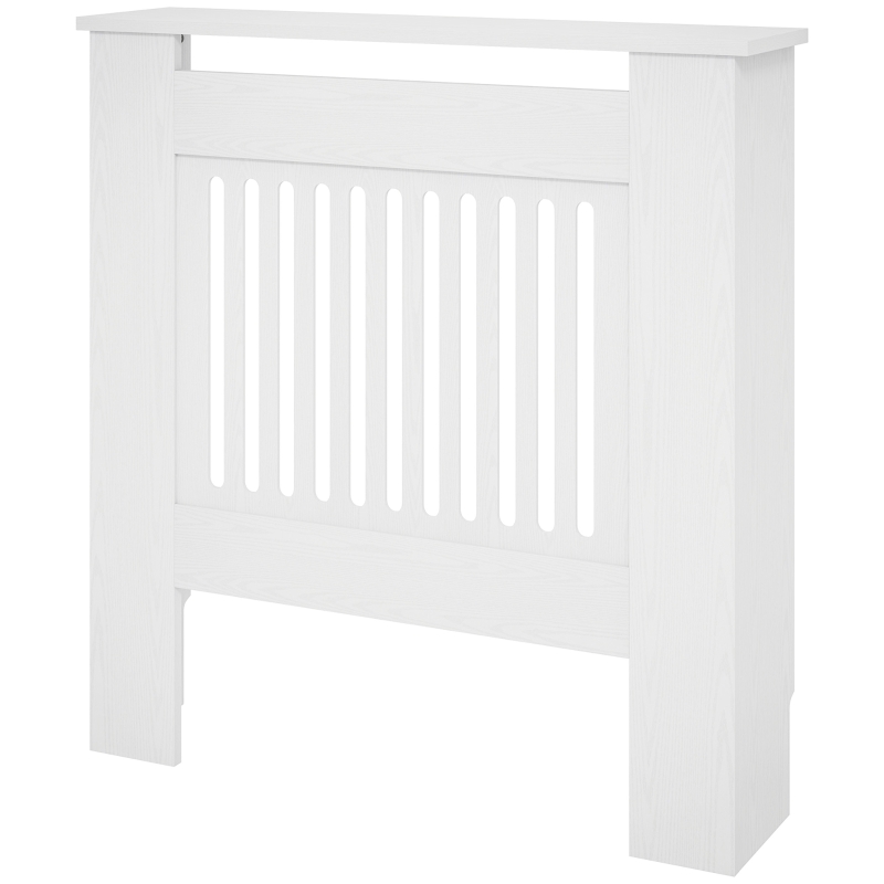 HOMCOM Heizkörperverkleidung, Heizungsabdeckung, 78 x 19 x 81cm, Heizkörper-Abdeckung für Schlafzimmer, Wohnzimmer, MDF, Weiß(m-11)