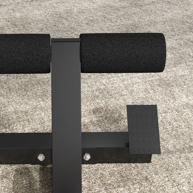 SPORTNOW Sedia Romana ad Altezza Regolabile con Imbottitura Spessa, in Acciaio e PU, 126x70x67-84 cm, Nera