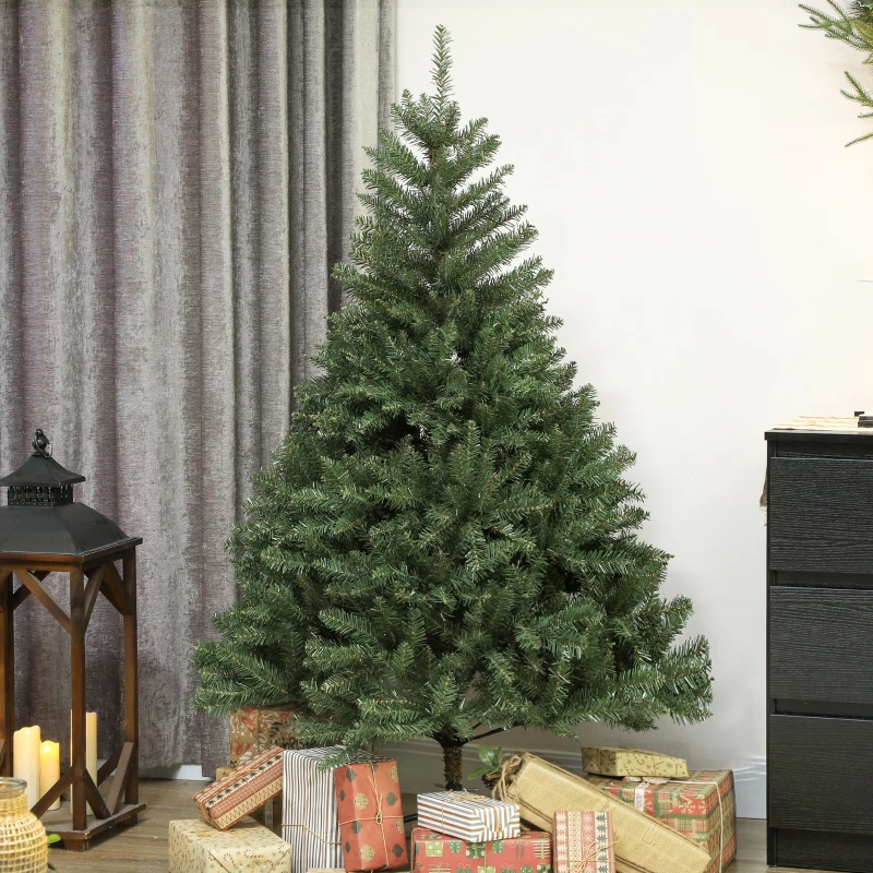 HOMCOM Künstlicher Weihnachtsbaum, 150 cm, klappbare Äste, Metallständer, vielseitig, Grün