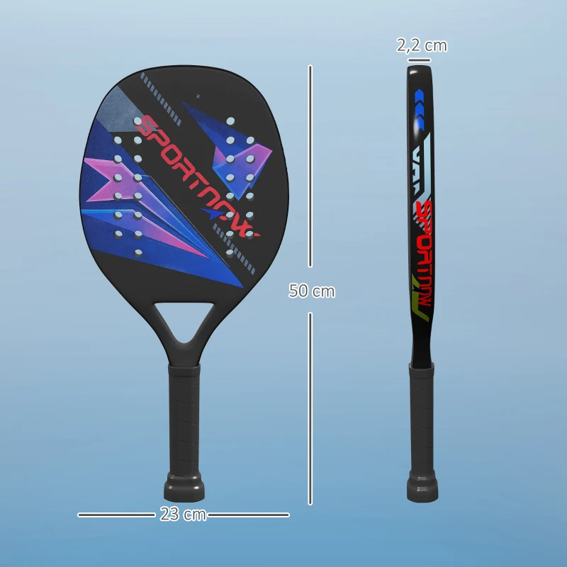 SPORTNOW Pickleball Paddles Set Schläger Set mit 2 Schlägern, Kohlefaser Oberfläche rutschfest Griff Tasche für Indoor & Outdoor