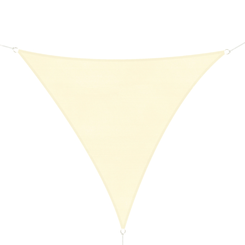 Outsunny Voile d'ombrage triangulaire toile ombrage UV protection pour terrasse jardin extérieur en HDPE 5 x 5 x 5 m crème