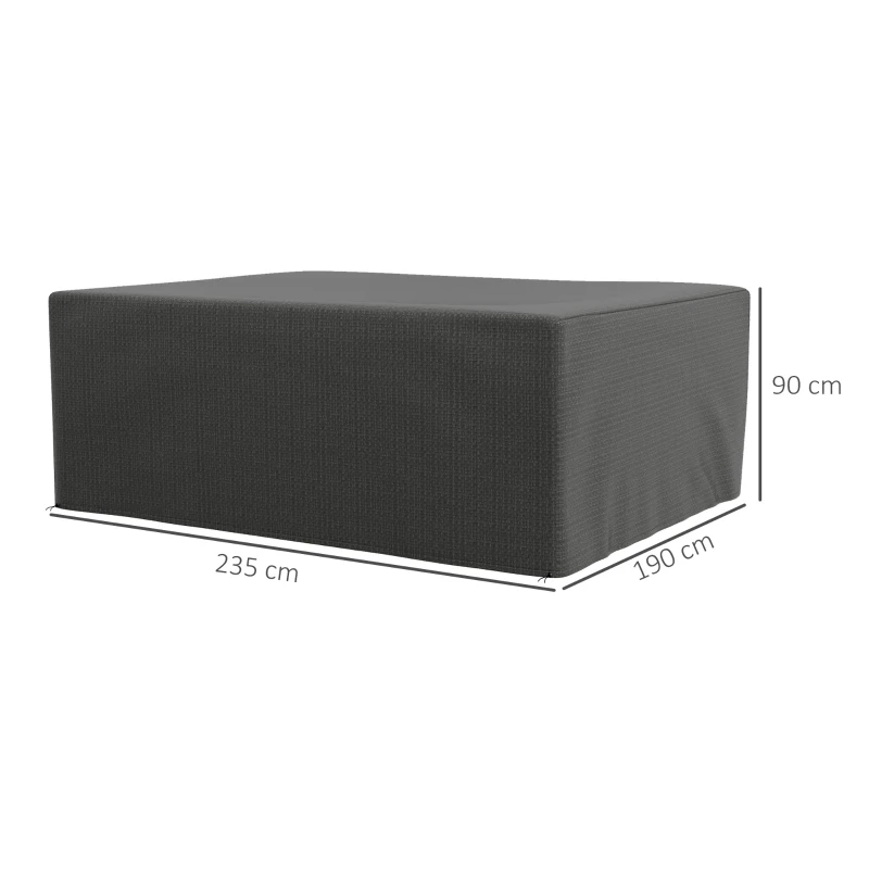 Outsunny Schutzhülle für Gartenmöbel Winterfest Wasserdicht Abdeckung Anti-UV Abdeckplane 235 x 190 x 90cm Grau