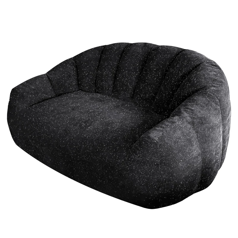 Plush 2-Seater Bean Bag Sofa with High Density Sponge, Cosy Lazy Couch for Gaming Room and Pet-Playing Room, 140L x 98W x 61H cm, Black