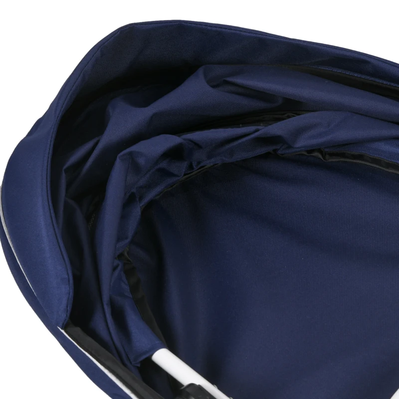 HOMCOM Triciclo Passeggino per Bambini con Maniglione, Parasole Regolabile e Cintura di Sicurezza, Blu Scuro