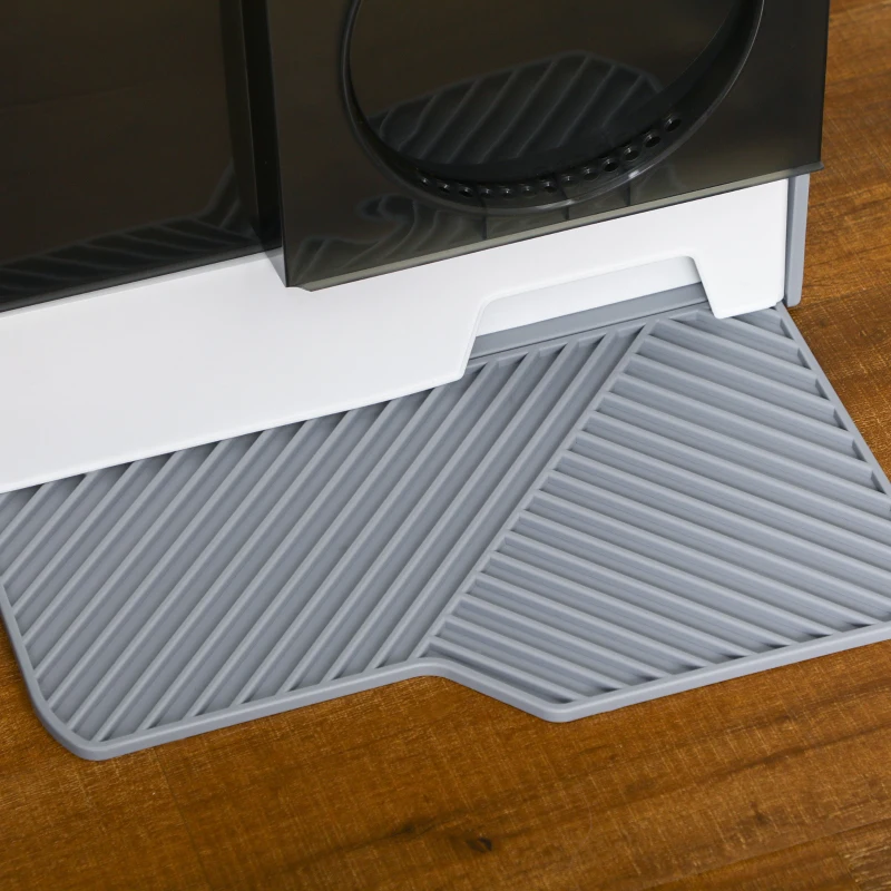 PawHut Lettiera per Gatti Chiusa con Vassoio Estraibile, Tappetino e Paletta Inclusi, 47x45x42cm, Grigio