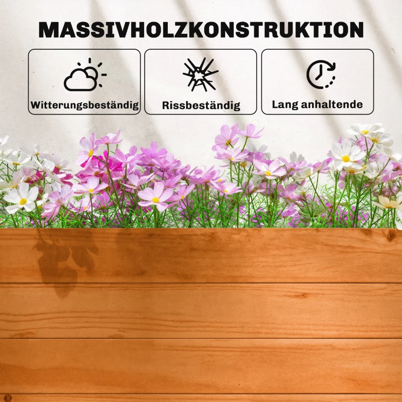 Outsunny Hochbeet mit Rankengitter und Dach, für Blumen, Obst, Gemüse, Kräuter, 196 x 44 x 181 cm, Holz, Orange