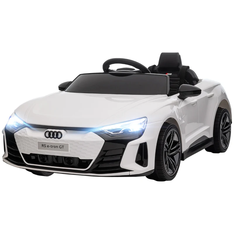 HOMCOM Audi Licensed 12V Kids Electric Ride-On, with Remote Control, Suspension System, Lights, Music, Motor - White
