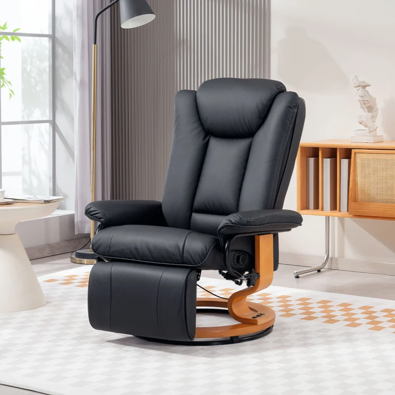 HOMCOM Faux Leather Recliner Chair - Black