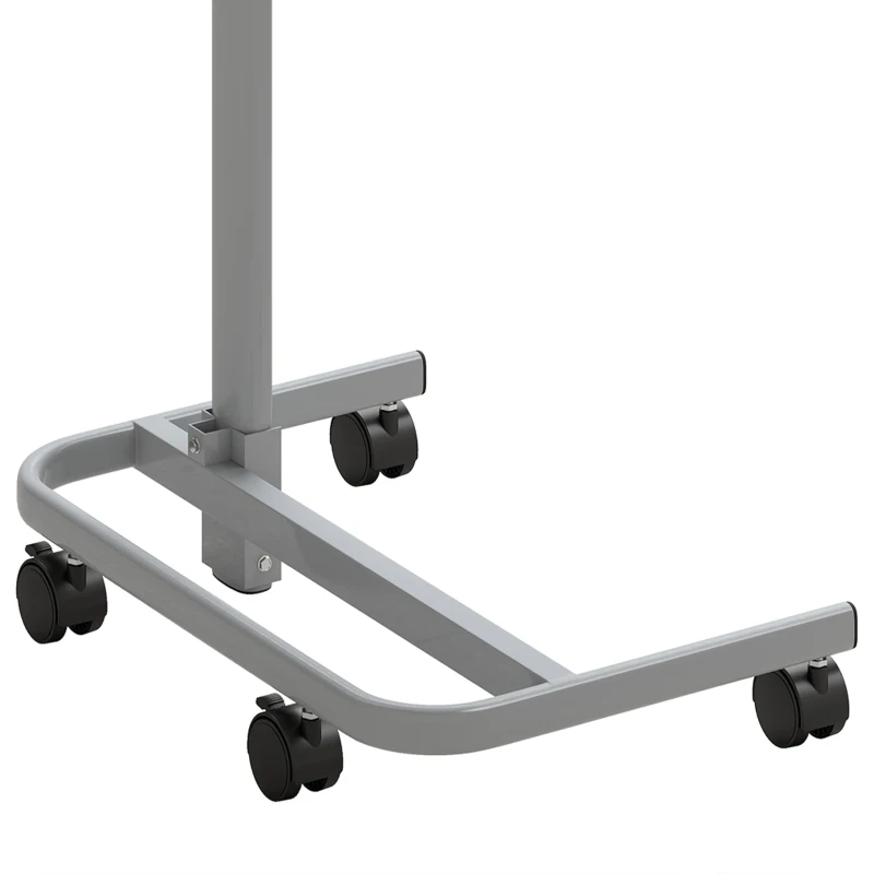 HOMCOM Mesa Auxiliar de Altura Regulable con 4 Ruedas en Madera y Metal 60x40x72-93,5 cm Roble