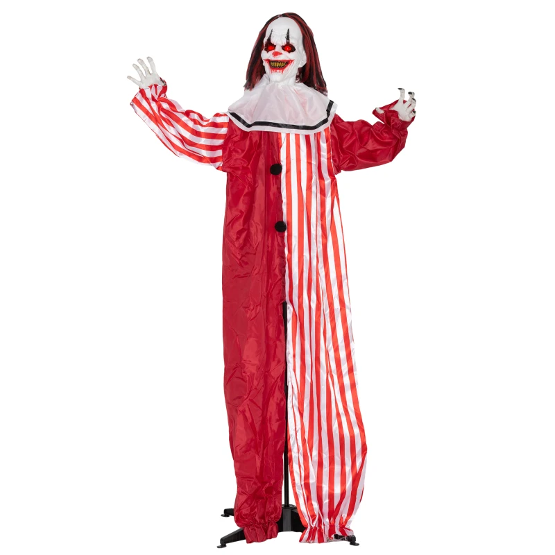 Outsunny 165 cm Halloween Dekoration Halloween Clown mit LED-Lichter, Soundfunktion Körper-Effekt(m-12)