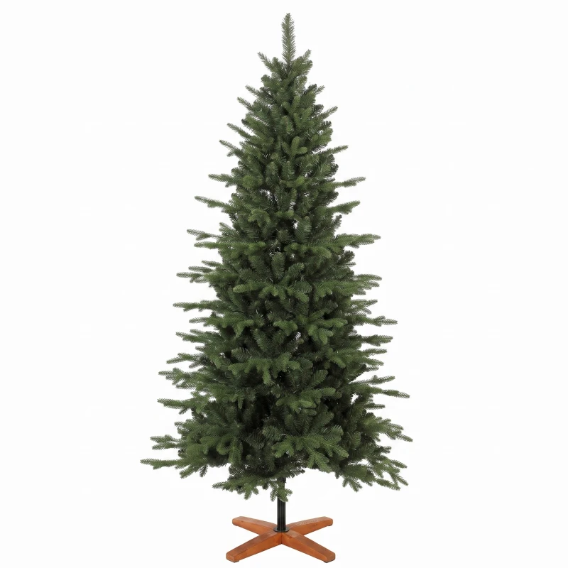 HOMCOM Árbol de Navidad Artificial 180 cm con Base Plegable de Madera, Apertura Automática, Verde
