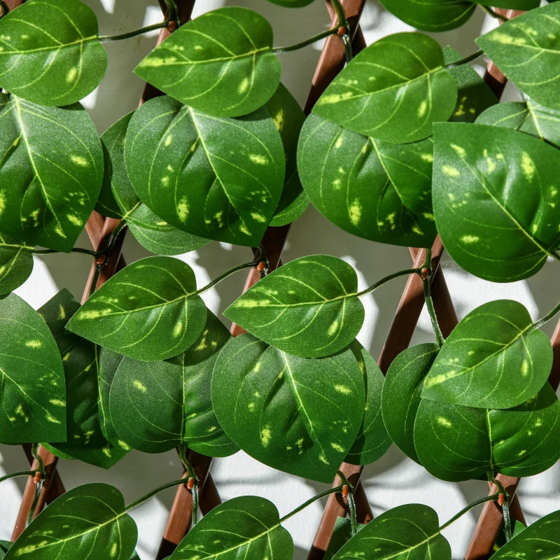 Outsunny Vedação Artificial em Rolo 2x1 m 2 Peças de Vedação de Privacidade de Jardim Extensível com Proteção UV Verde