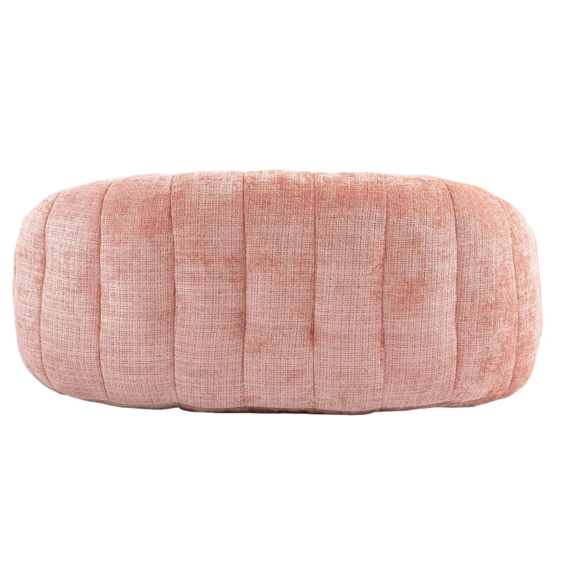 Cozy Oversized Bean Bag Sofa with 2 Matching Pillows, Soft 2-Seat Sectional Couch for Living Room and Bedroom, 145L x 95W x 63H cm, Pink