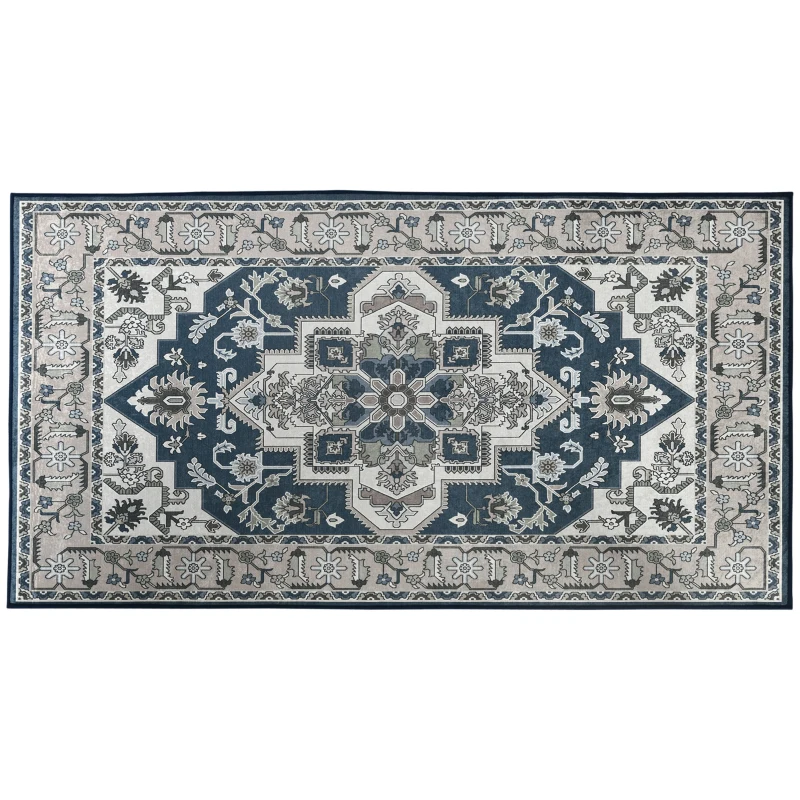 HOMCOM Vintage Area Rugs, Large Carpet for Living Room, Bedroom, Dining Room, 80 x 150 cm, Grey