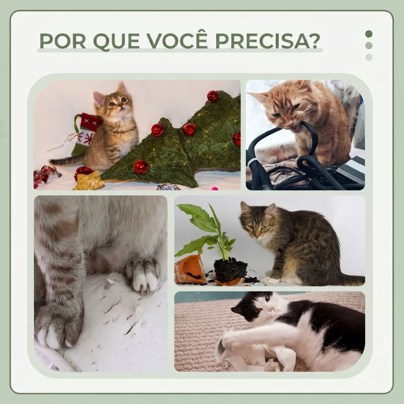 PawHut Árvore Arranhador para Gatos 50x36x70 cm Centro de Atividades com Rede, Plataforma e Postes em Sisal Cinzento-Claro