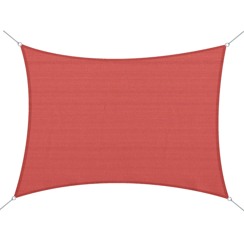 Outsunny Voile d'ombrage rectangulaire 4x6m toile ombrage extérieur protection anti-UV 185g/m² HDPE, pour jardin terrasse patio piscine balcon, brique terracotta