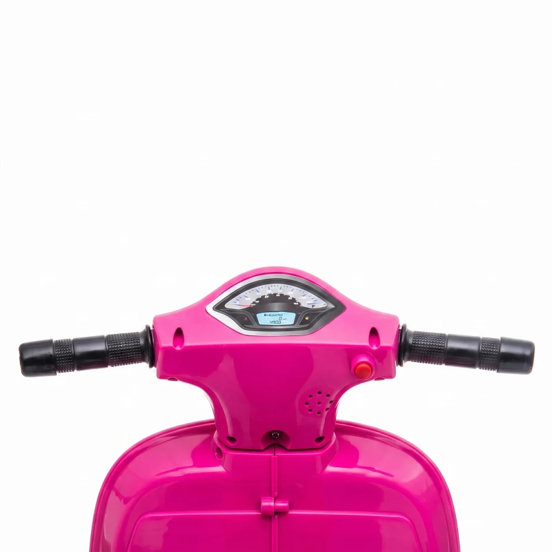 HOMCOM Vespa Licensed 6V Kids Electric Motorbike Ride On Motorcycle  Battery Powered for 18-36 Months with Horn, Pink
