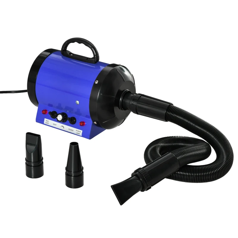 PawHut Séchoir professionnel sèche-poils toilettage pulseur sèche-cheveux pour chiens chats animaux 2800W réglable 3