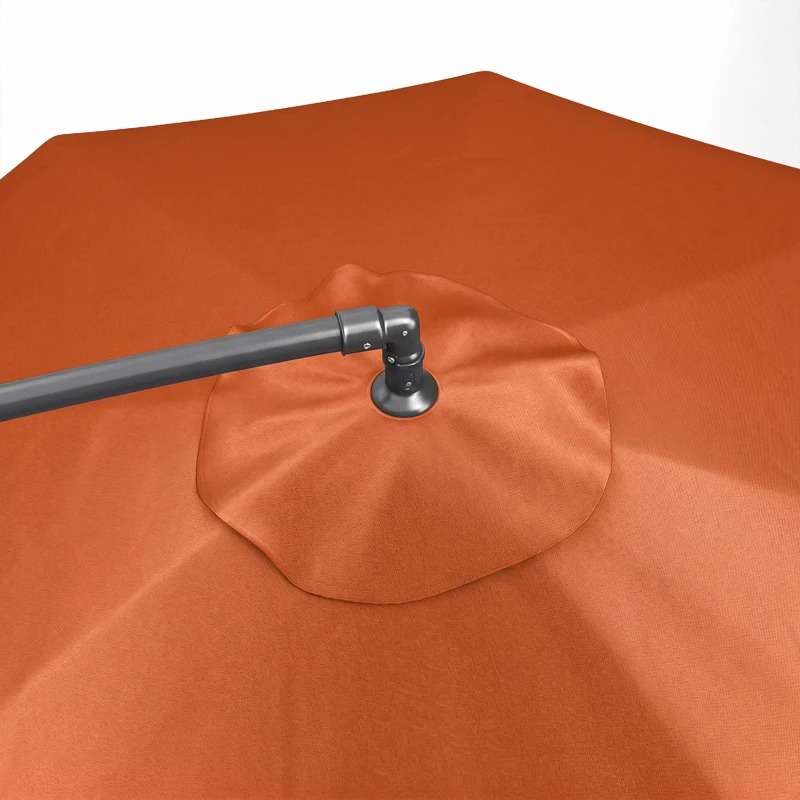 Outsunny 3 m Overhanging Cantilever Parasol, with Cross Base - Orange