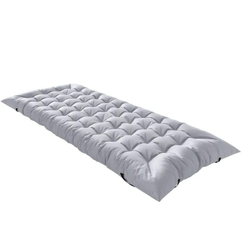 Outsunny Camping Isomatte faltbare 8cm Dick Campingmatratze mit rutschfester Hülle Gurten für Camping 200 x 80 cm Hellgrau