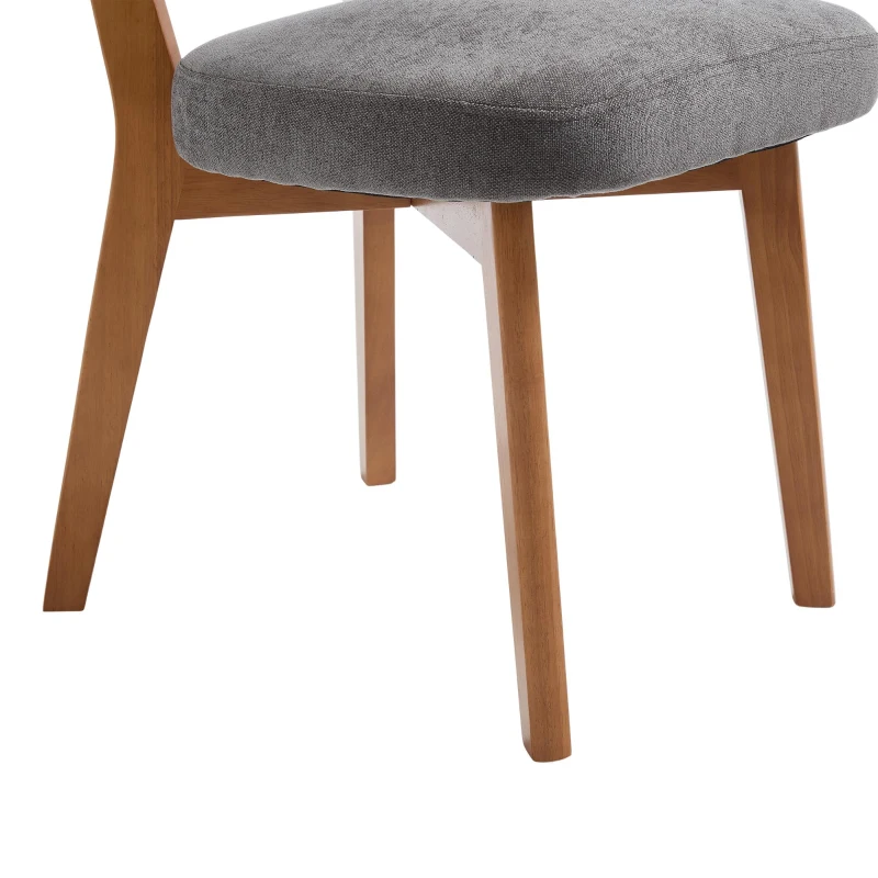 Stylish Mid-Century Dining Chairs with Ergonomic Backrest, Comfortable Upholstered Side Chairs for Dining Room, 47L x 54.5W x 77H cm, Beige
