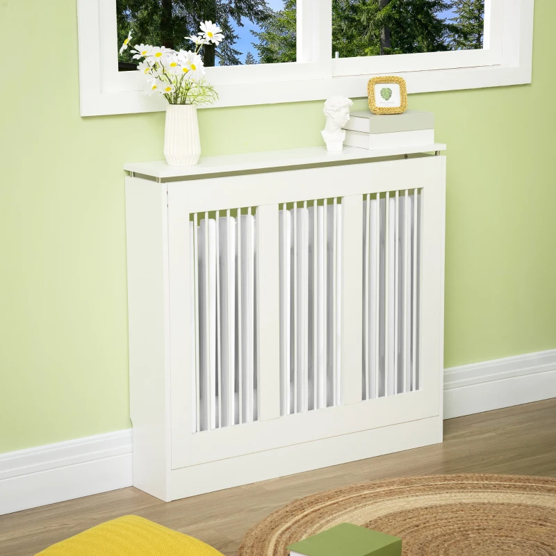HOMCOM HOMCOM Heizkörperverkleidung Heizungsabdeckung Heizkörper Radiator Abdeckung 90 x 18 x 84 cm Heizkörper Abdeckung für Schlafzimmer Wohnzimmer Weiß