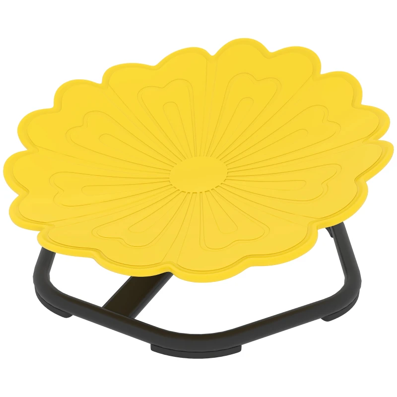 AIYAPLAY Flower-Shaped Sensory Spinning Chair with Non-Slip Base for Balance/Coordination, Yellow