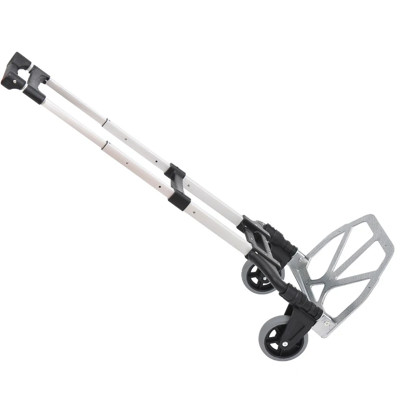 HOMCOM Chariot diable pliable leger telescopique charge 70kg en aluminium argent-noir