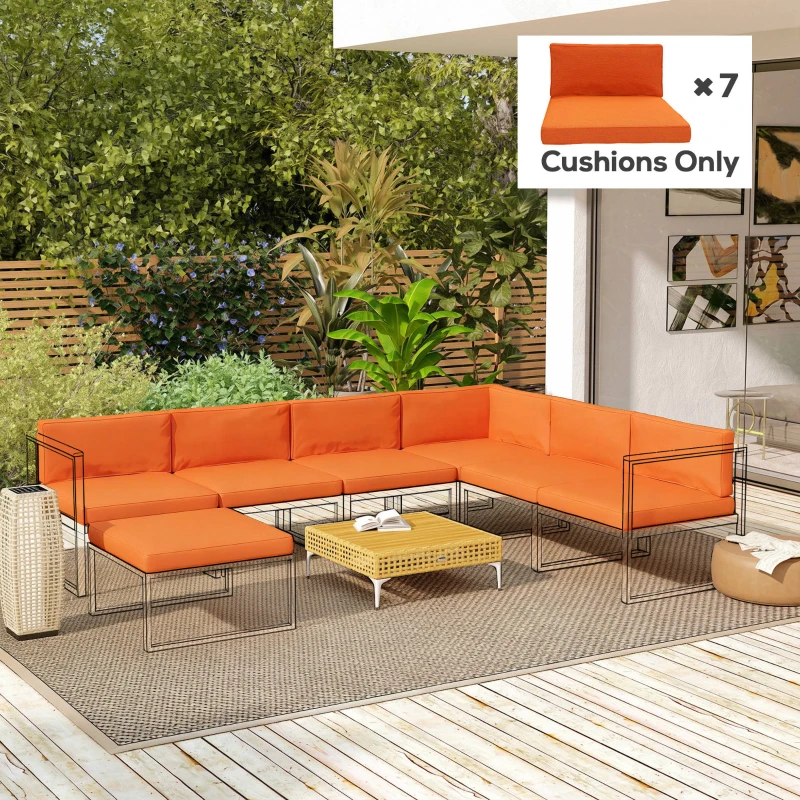 Outsunny 14-piece Dining Set Cushions - Orange