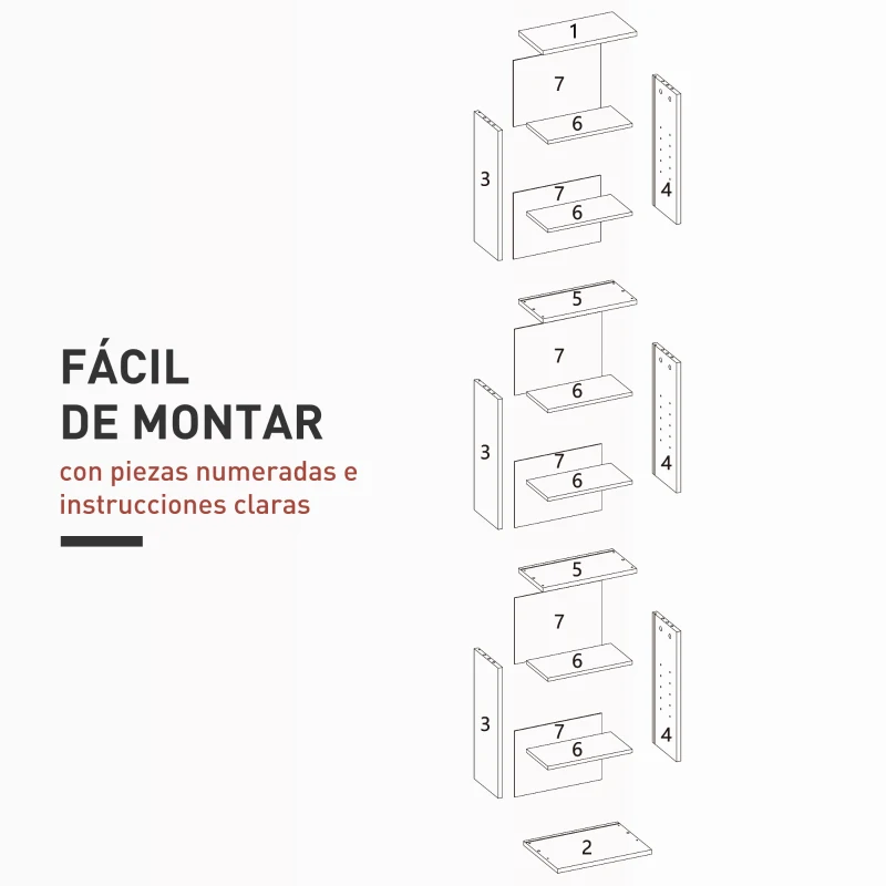 HOMCOM Estantería para CDs y DVDs con Estantes Ajustables Diseño Estrecho y Sistema Antivuelco para 260 CDs 33x24x140 cm Blanco