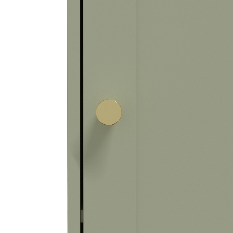 HOMCOM Tall Bathroom Cabinet with Arched Doors - Light Green
