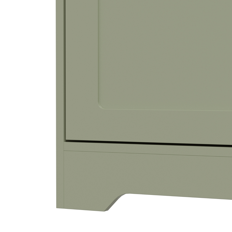 HOMCOM Tall Bathroom Cabinet with Arched Doors - Light Green