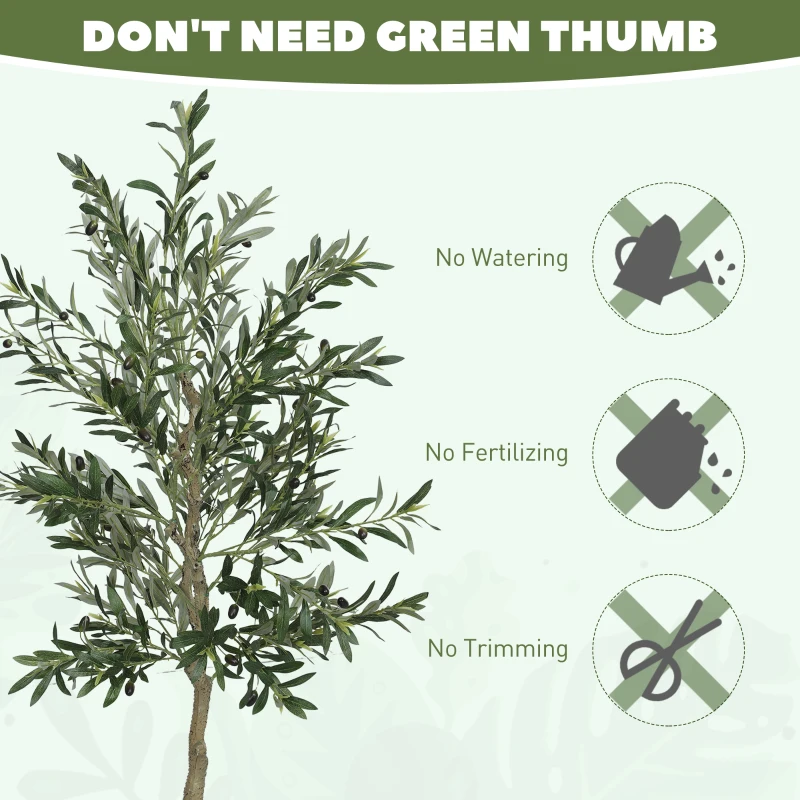 HOMCOM Set of Two Silk Leaf Artificial Olive Trees