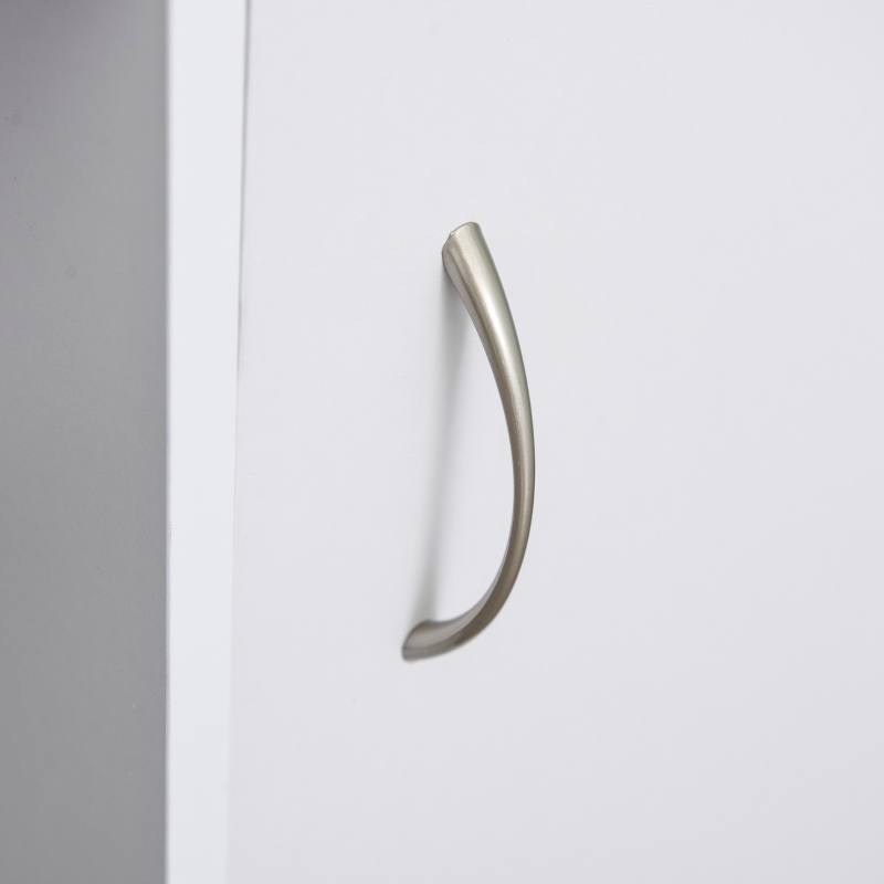 HOMCOM Scrivania Moderna per PC e Computer con 2 Cassetti e 1 Armadietto, Scrivania con Libreria Salvaspazio per Ufficio o Camera in Legno, Bianco